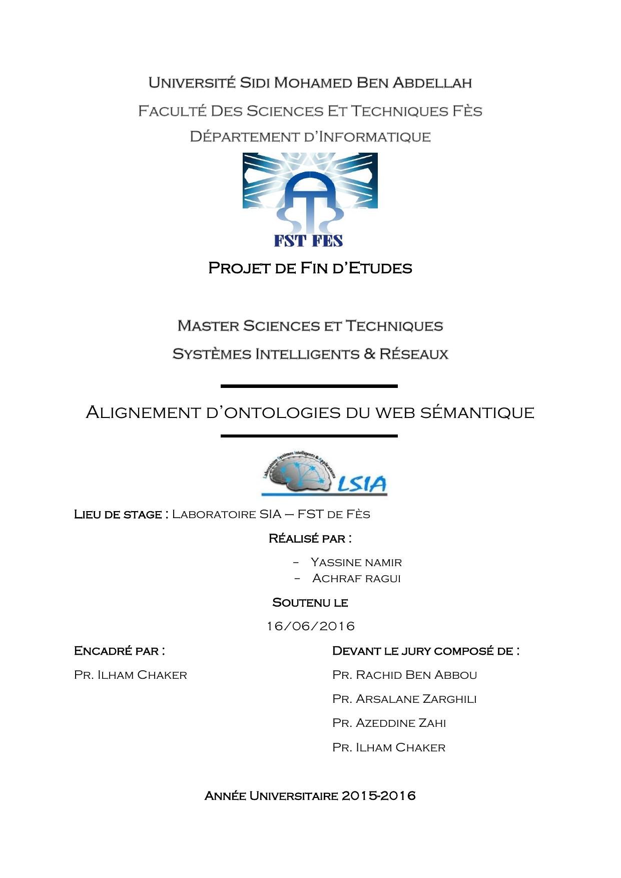 Alignement d'ontologies du Web sémantique