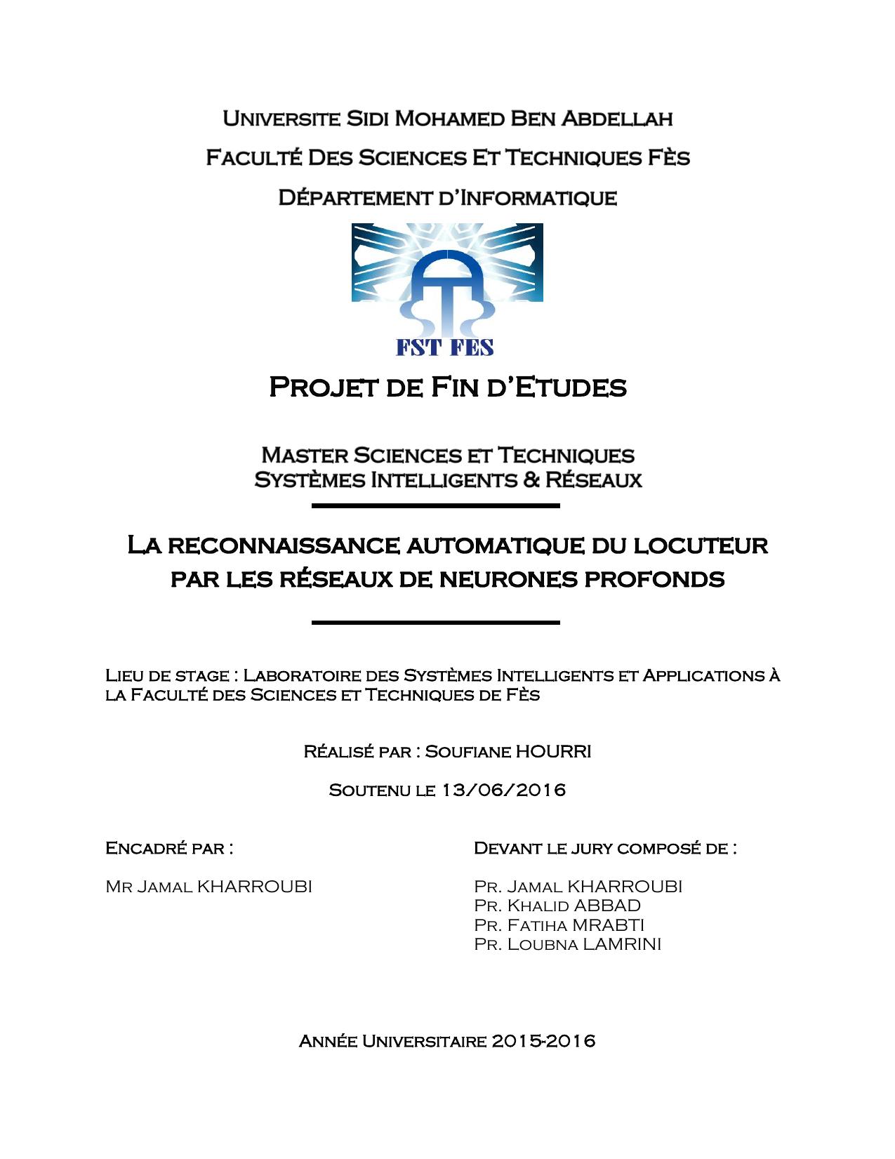 La reconnaissance automatique du locuteur par les réseaux de neurones profonds