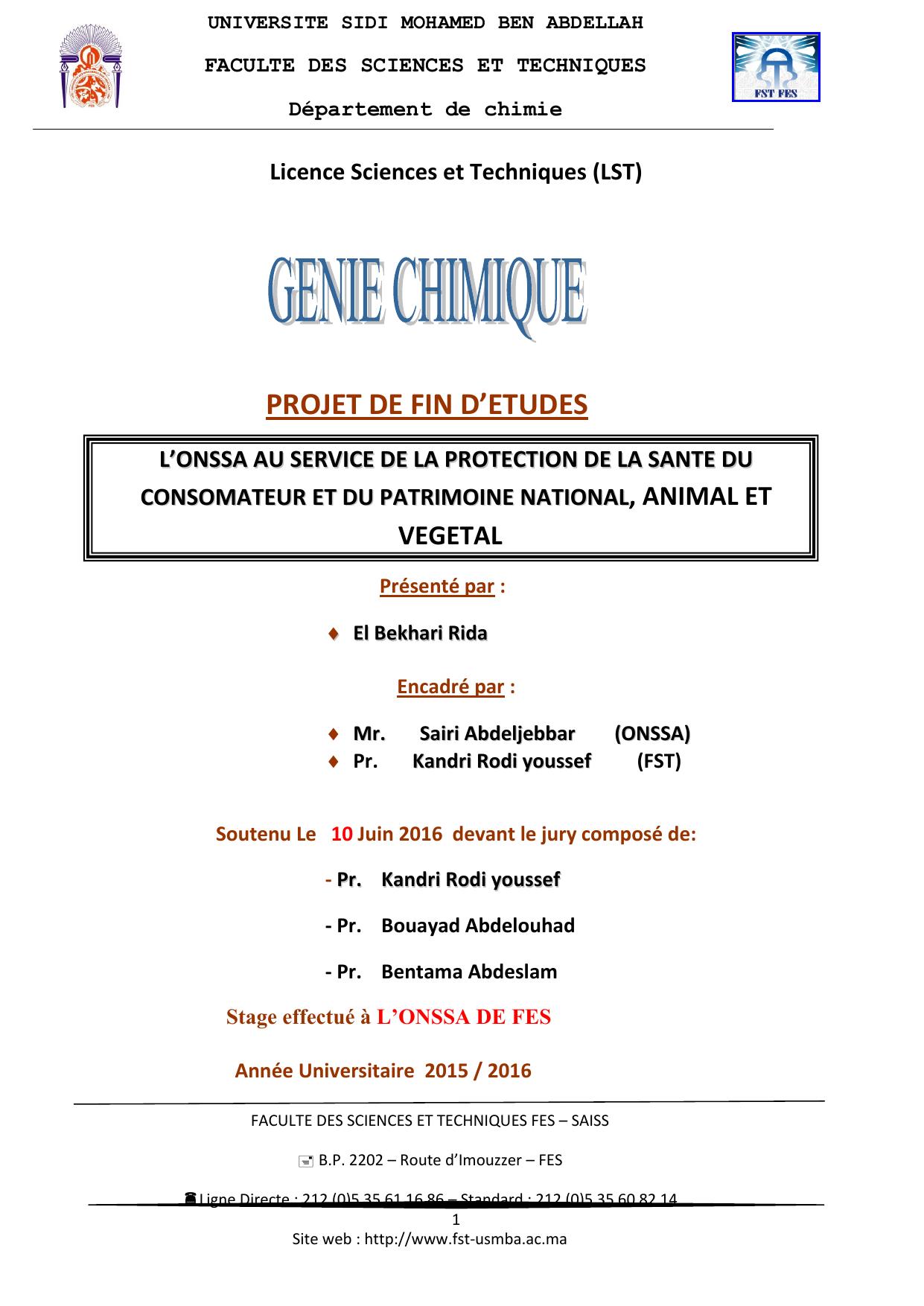 L'ONSSA au service de la production de la santé du consomateur et du patrimoine national, Animal et Végétal