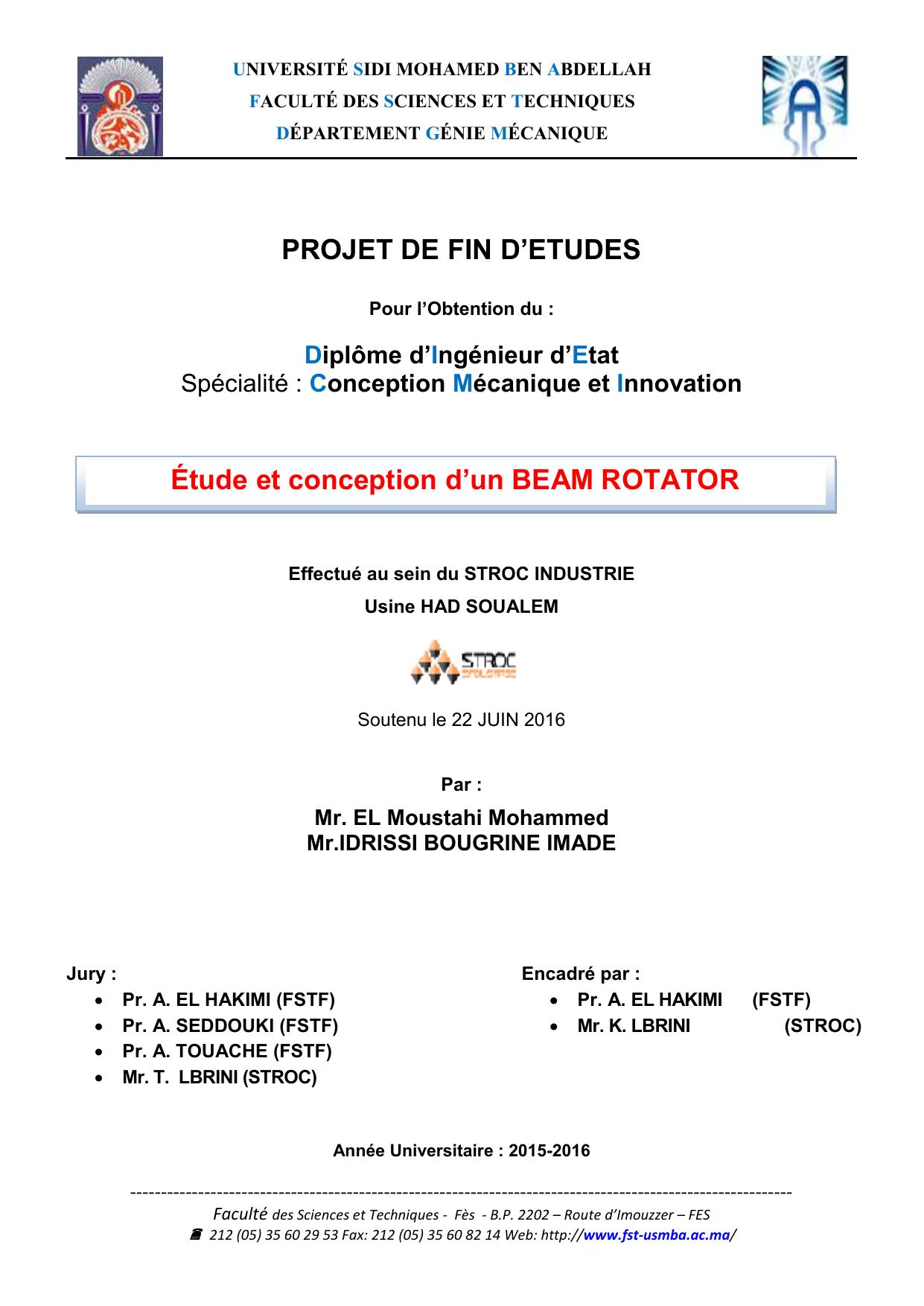 Étude et conception d’un BEAM ROTATOR