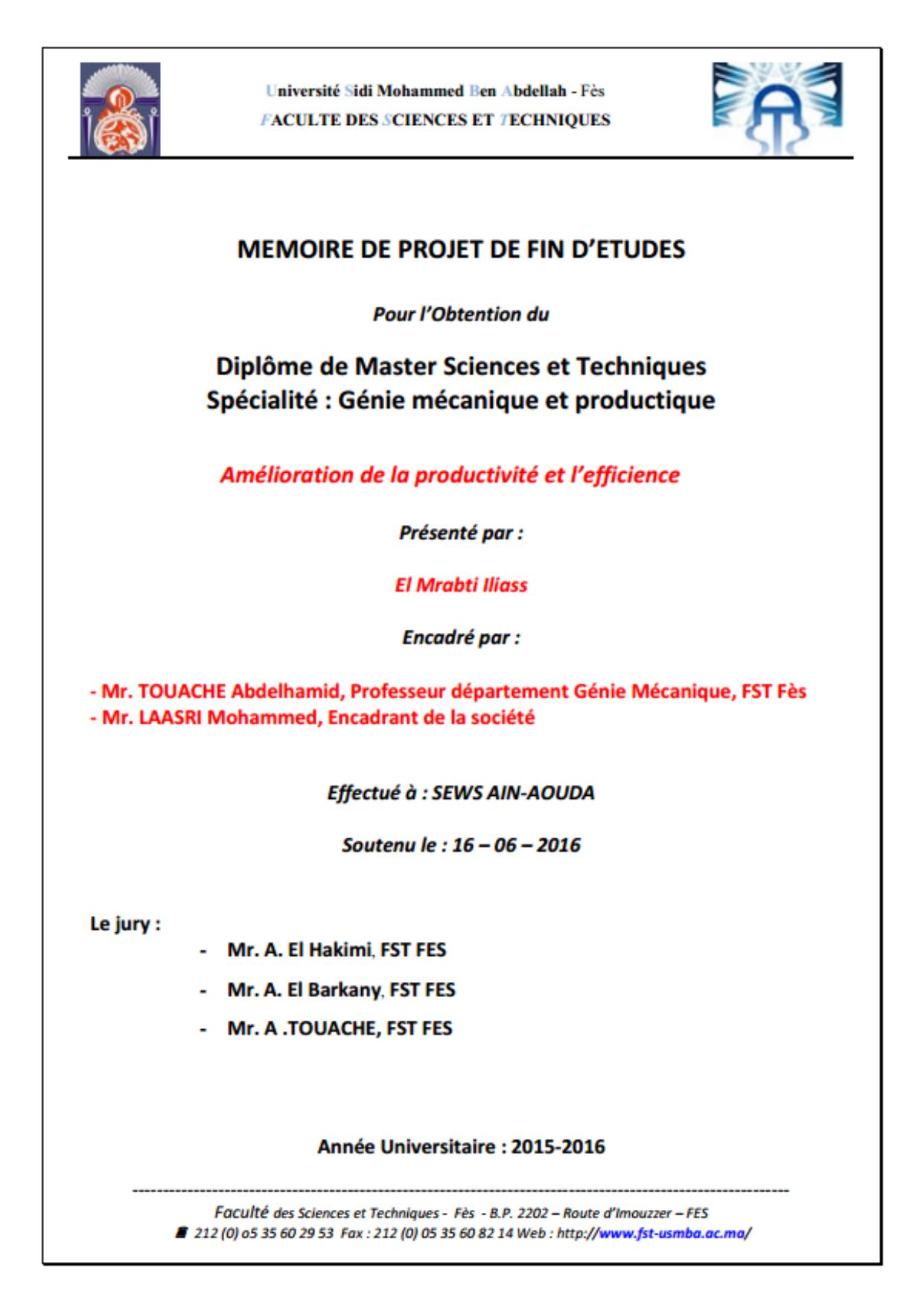 Amélioration de la productivité et l'efficience