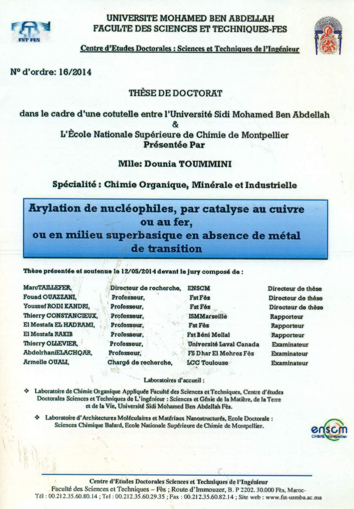 Arylation de nucléophiles par catalyse au cuivre ou au Fer ou en milieu superbasique en absence de métal de transition