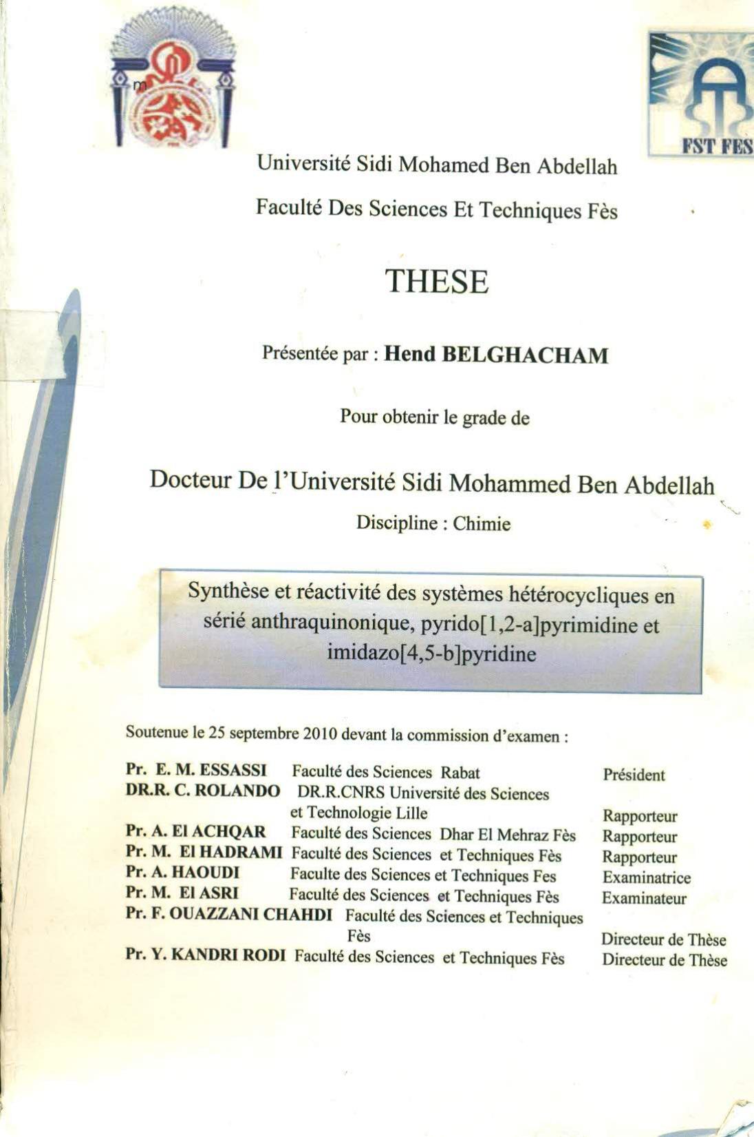 Synthèse et réactivité des systèmes hétérocycliques en série anthraquinonique, pyrido [1,2] pyrimidine et imidazo [4,5-b]pyridine