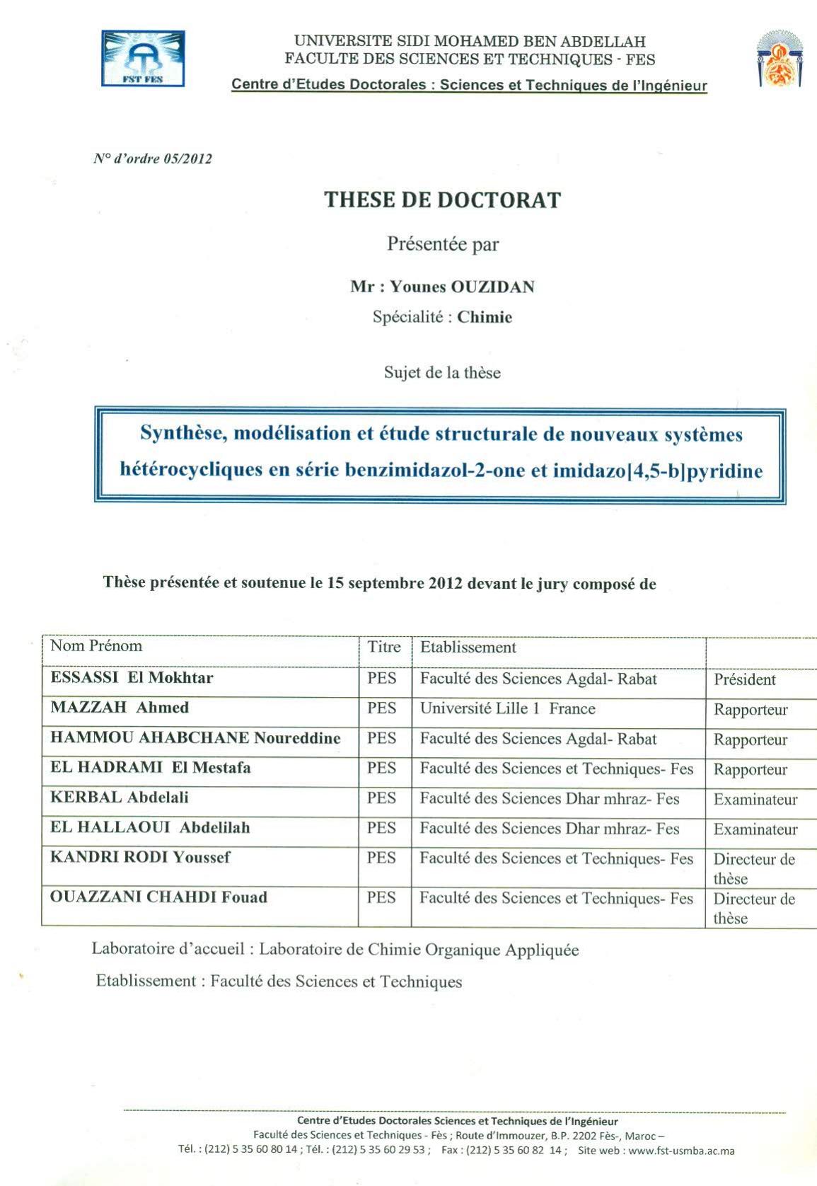 Synthèse, modélisation et étude structurale de nouveaux systèmes hétérocycliques en série benzimidazol-2-one et [4,5-b]pyridine