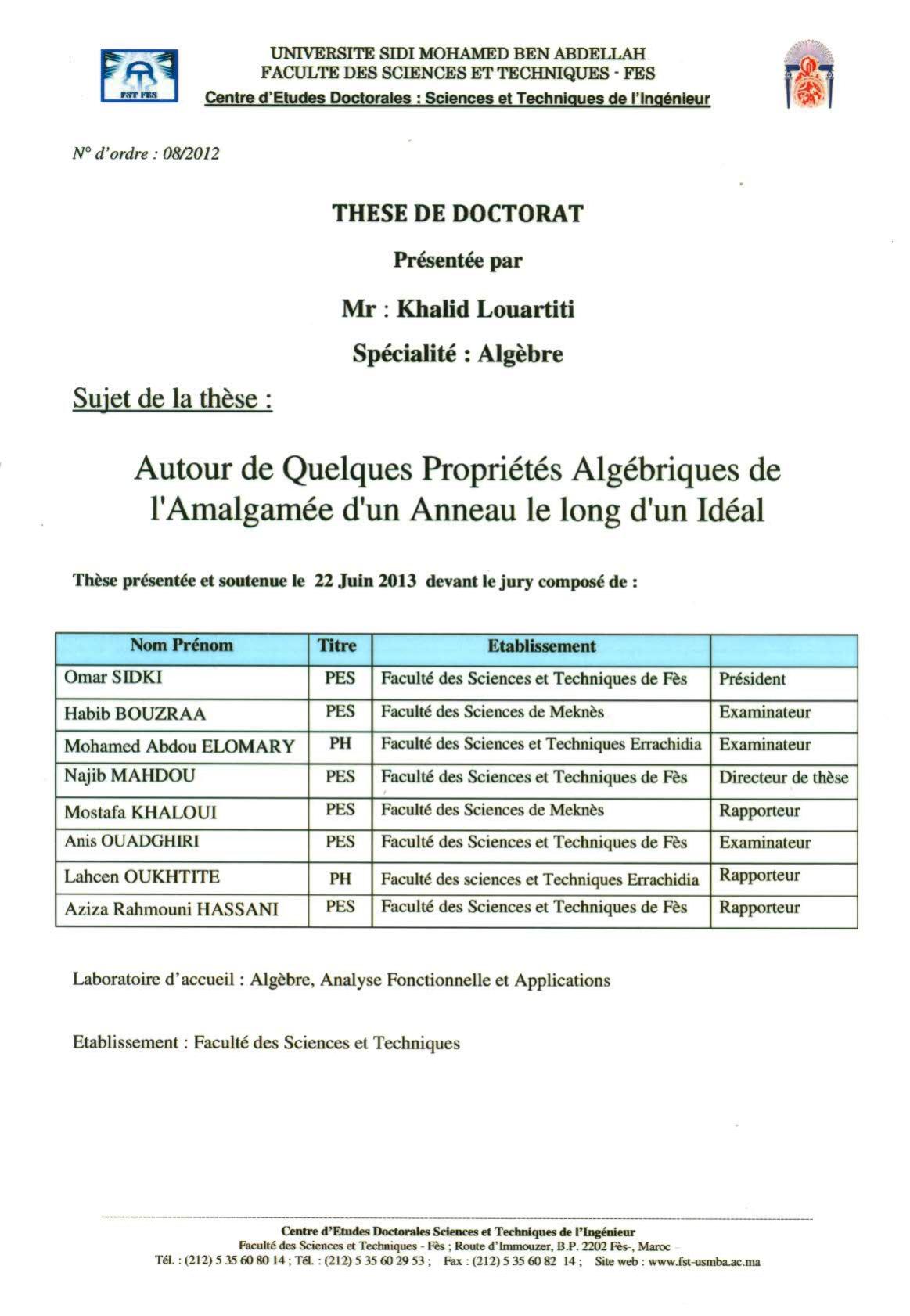 Autour de quelques propriétés algébriques de l'amalgamée d'un anneau le long d'un idéal