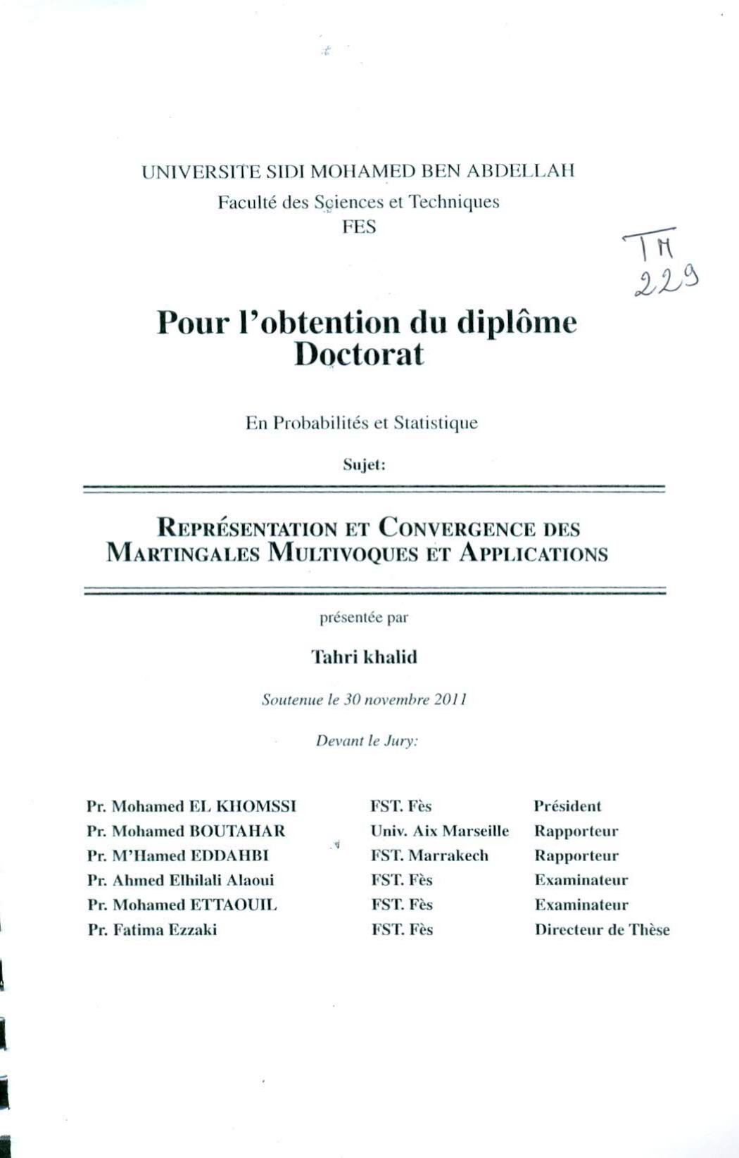 Représentation et convergences des martingales multivoques et applications