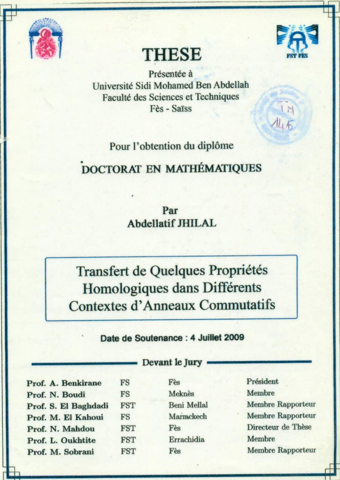 Transfert de quelques propriétés homologiques dans différents contextes d'anneaux commutatifs