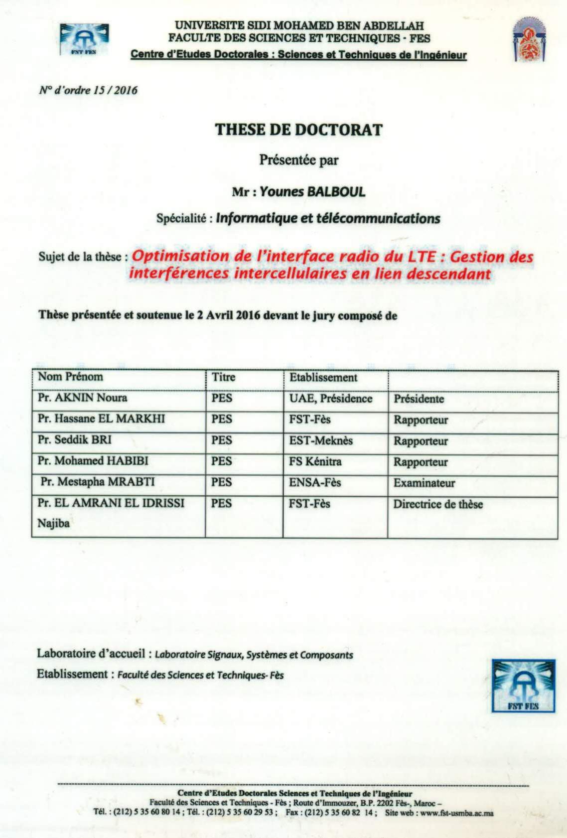 Optimisation de l'interface radio du LTE: Gestion interférences intercellulaires en lien descendant