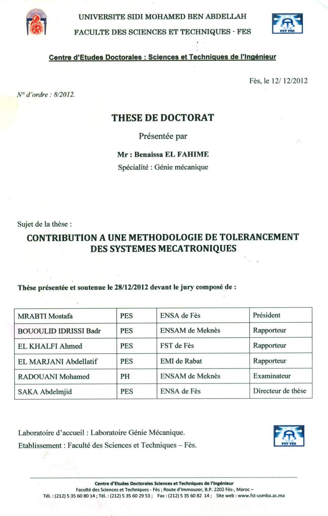 Contribution à une méthodologique de tolérancement des systèmes mécatroniques