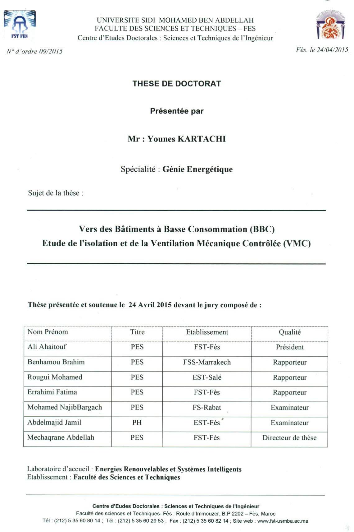 Vers des bâtiments à basse consommation (BBC) Etude de l'isolation et de la ventilation mécanique contrôlée (VMC)