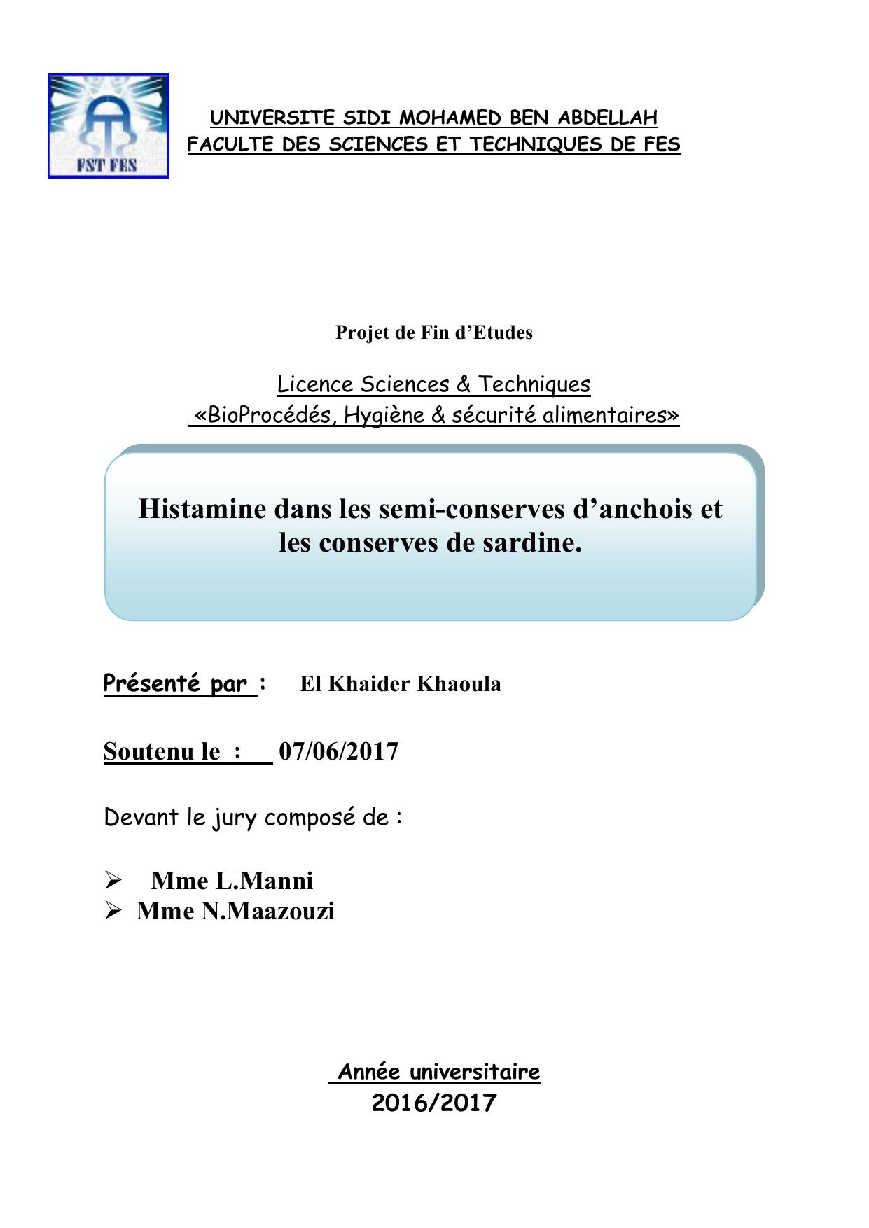 Histamine dans les semi-conserves d’anchois et les conserves de sardine