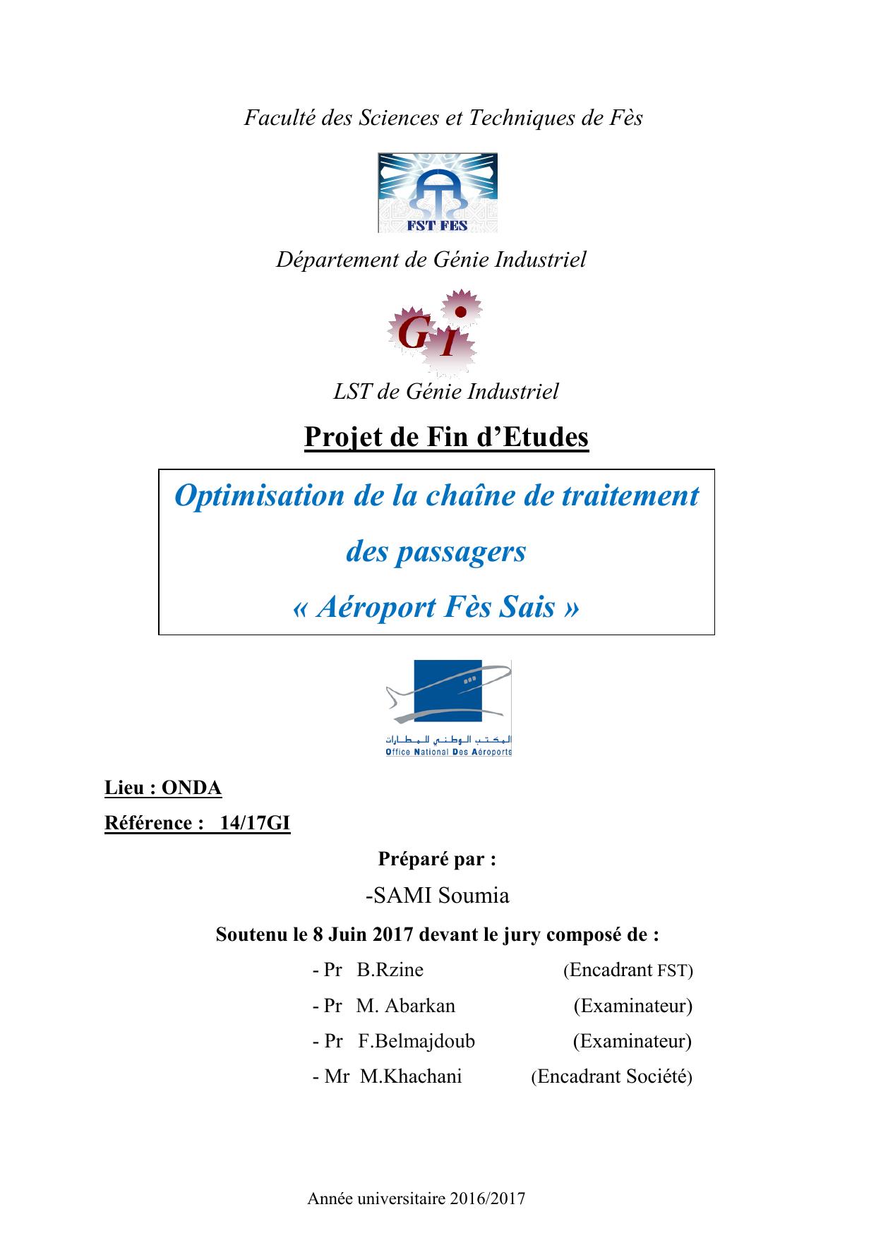 Optimisation de la chaîne de traitement des passagers « Aéroport Fès Sais »