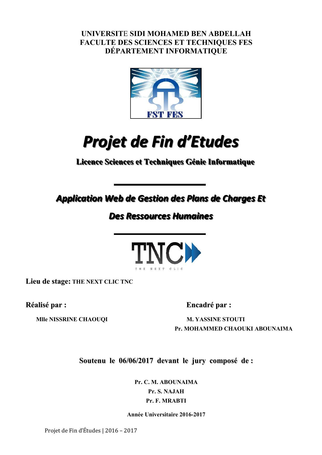 Application Web de gestion des plans de charges et des ressources humaines