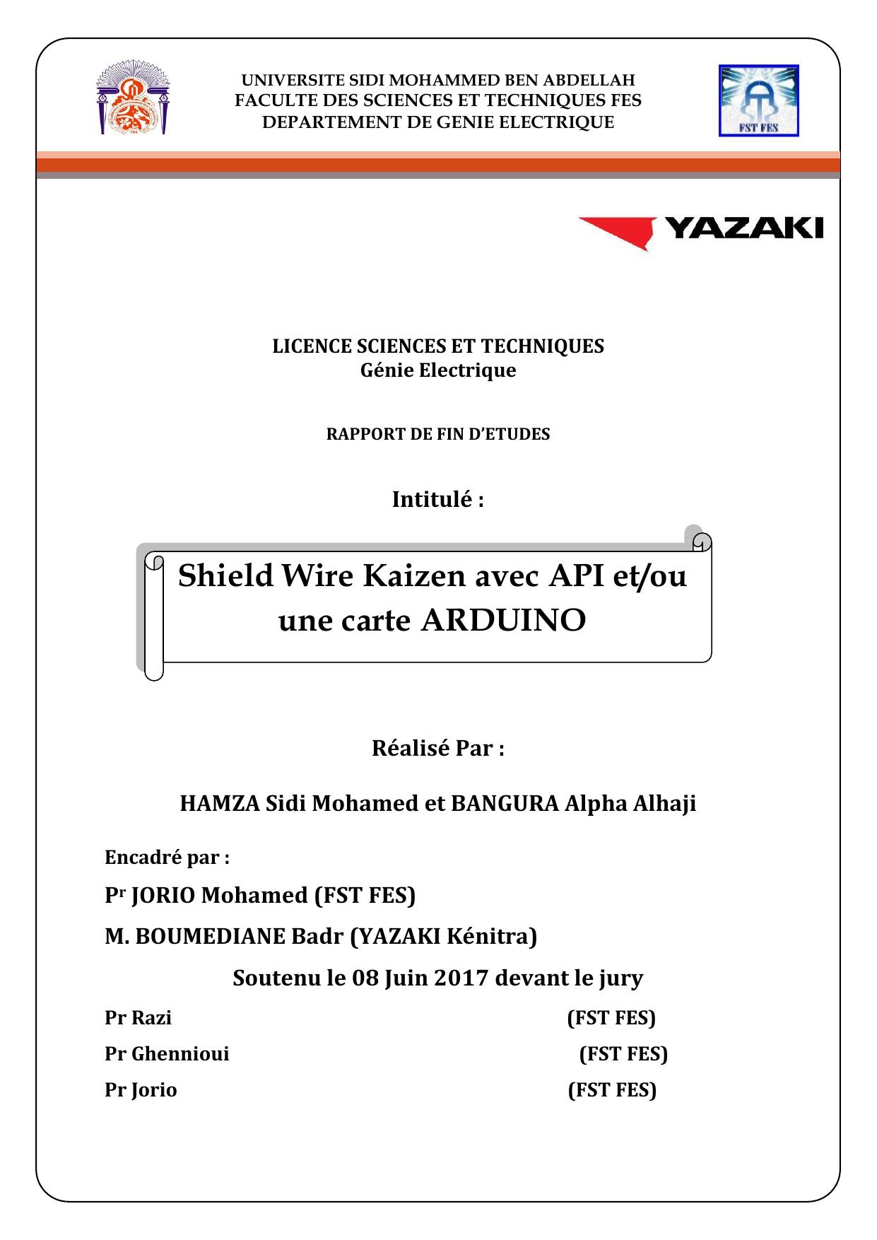 Shield Wire Kaizen avec API et/ou une carte ARDUINO