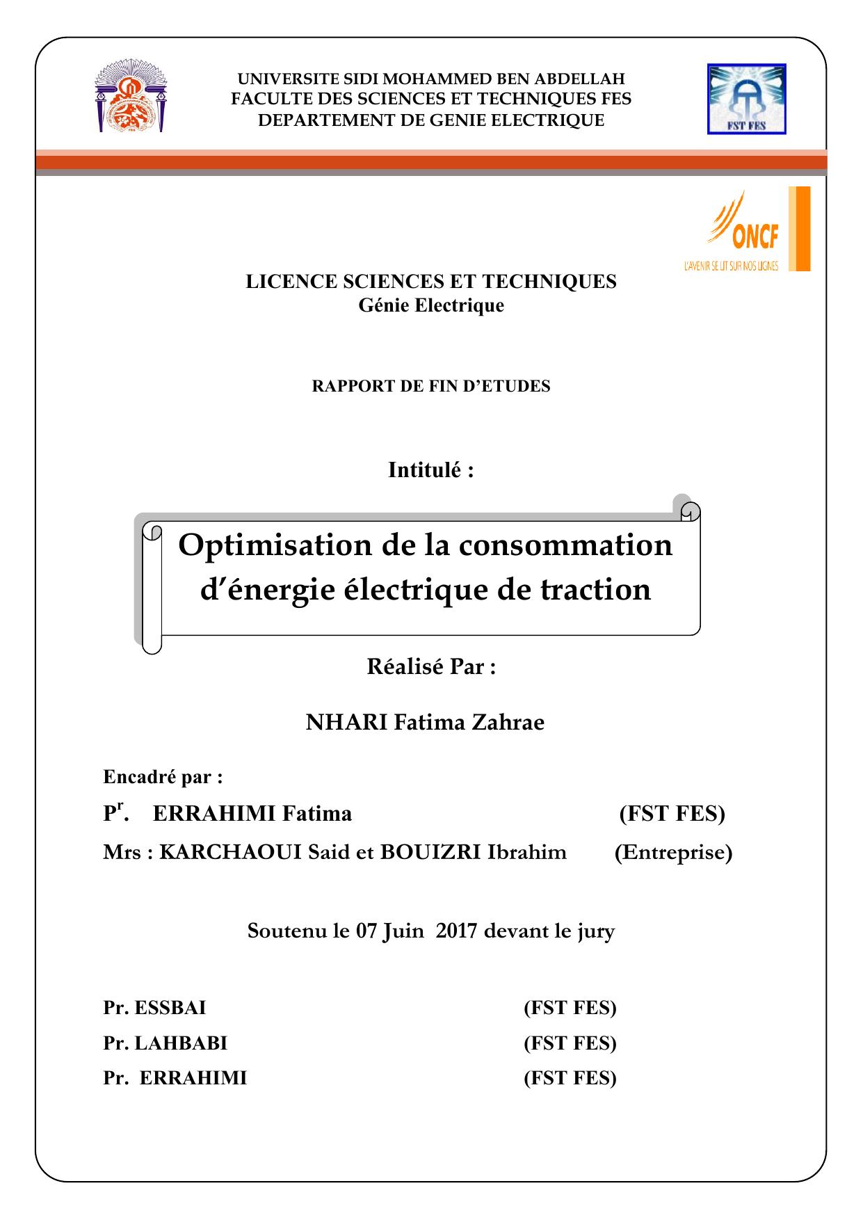 Optimisation de la consommation d’énergie électrique de traction