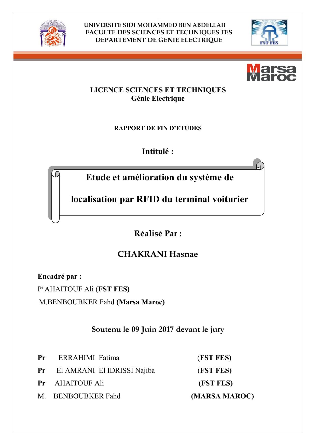 Etude et amélioration du système de localisation par RFID du terminal voiturier