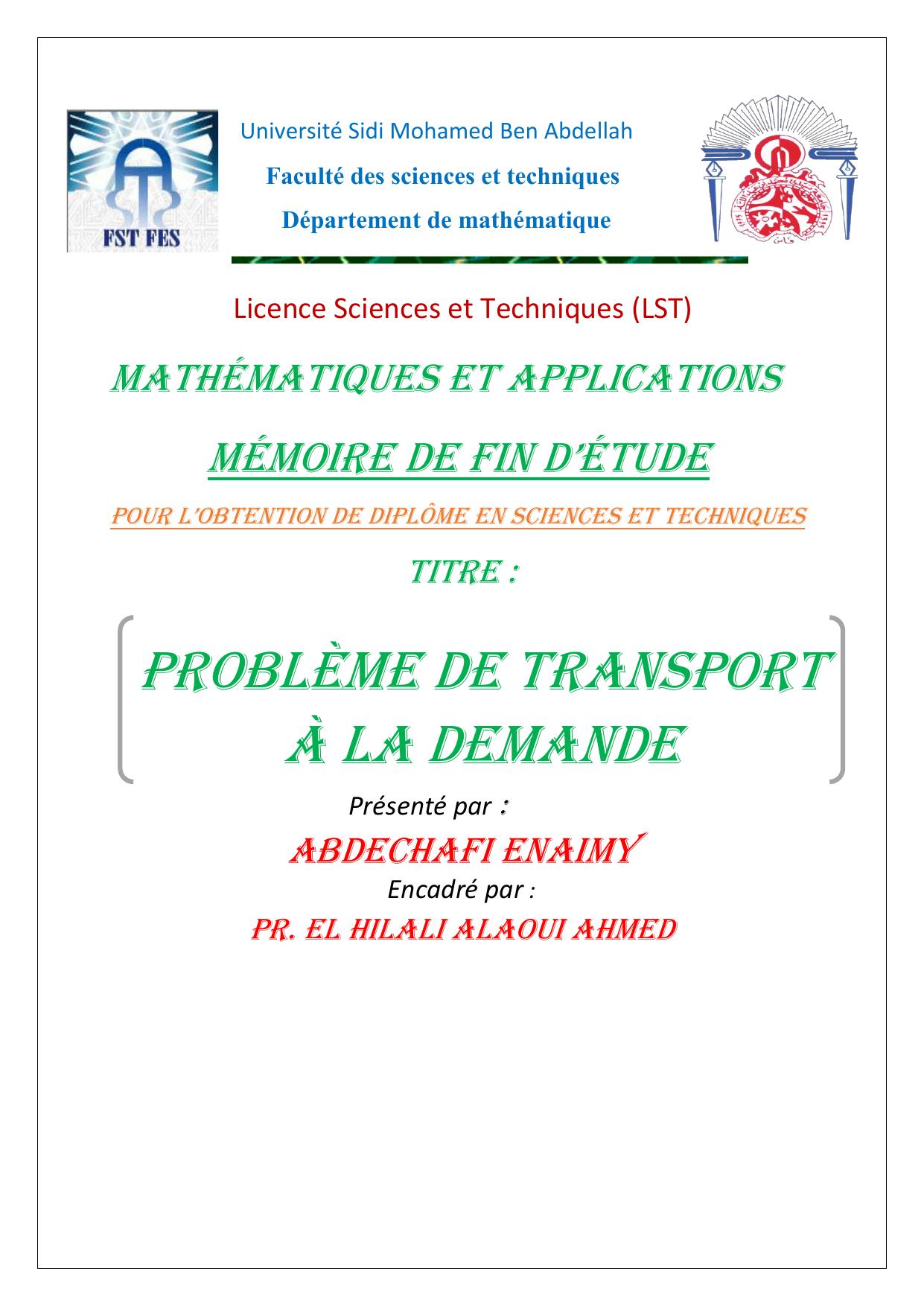 Problèmes de transport à la demande