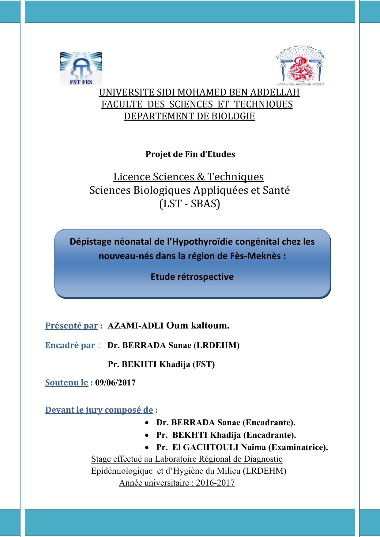 Dépistage néonatal de l’Hypothyroïdie congénital chez les nouveau-nés dans la région de Fès-Meknès : Etude rétrospective