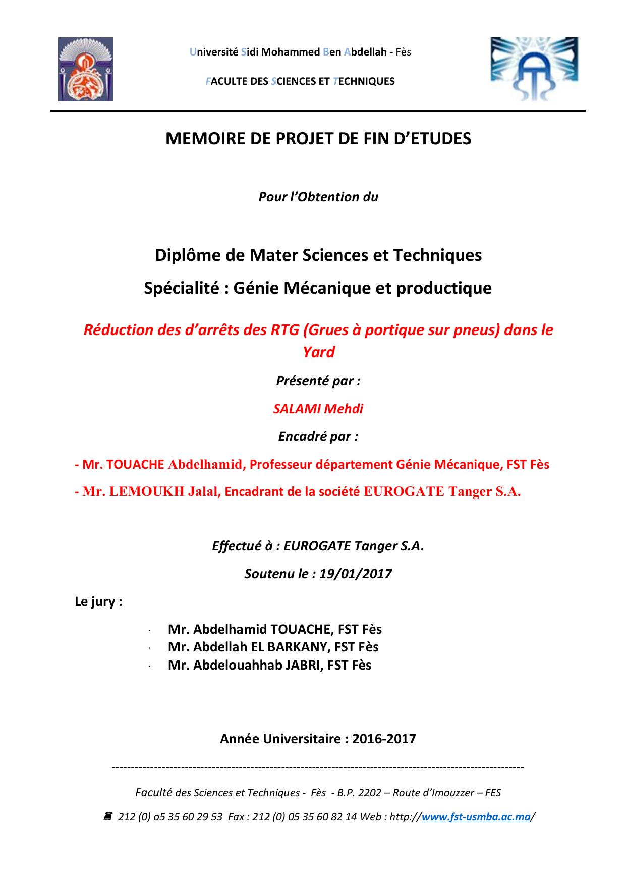 Réduction des d’arrêts des RTG (Grues à portique sur pneus) dans le Yard