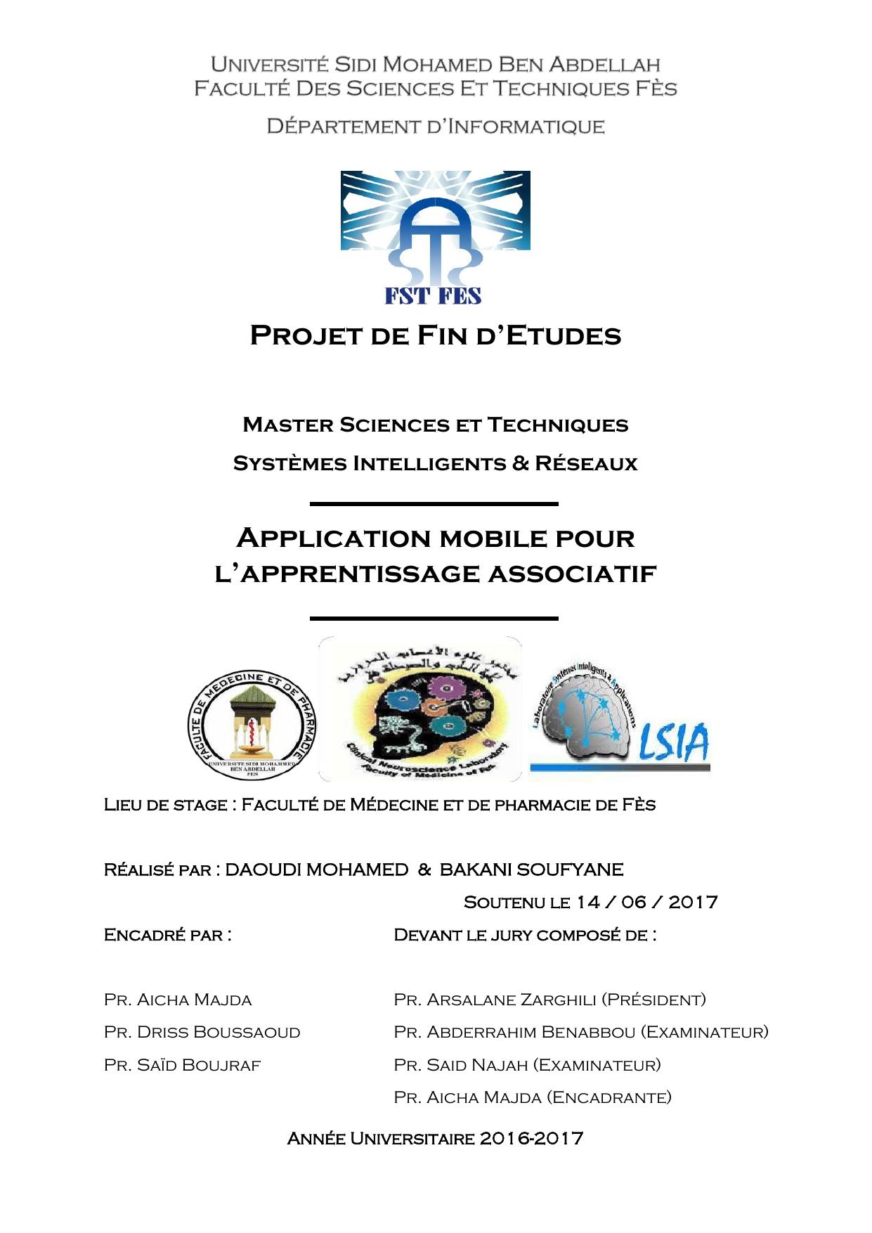 Application mobile pour l'apprentissage associatif