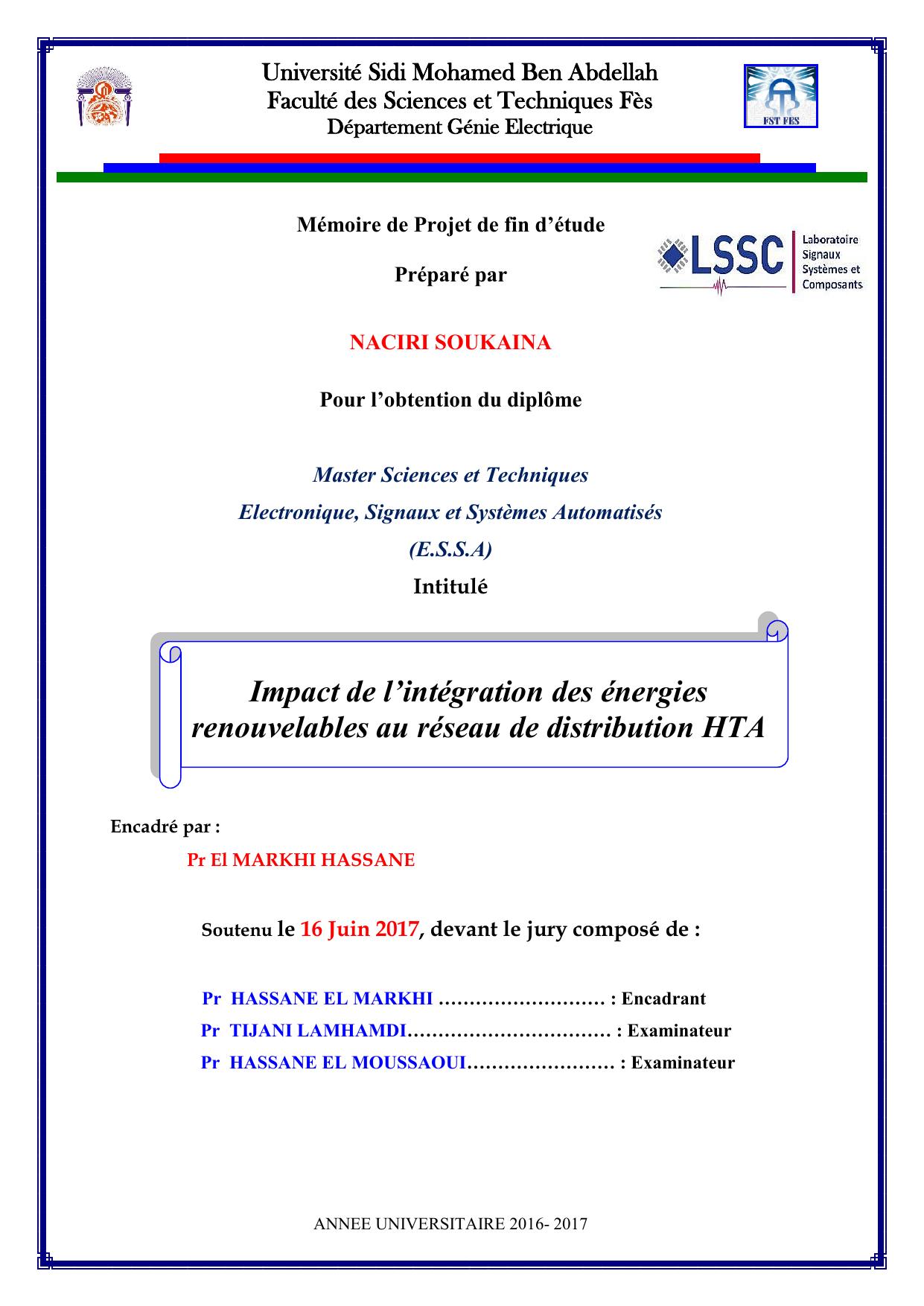 Impact de l’intégration des énergies renouvelables au réseau de distribution HTA