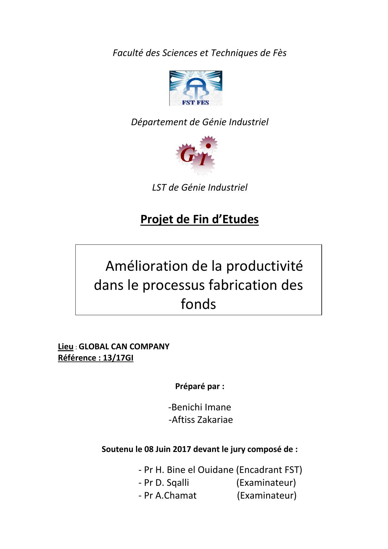 Amélioration de la productivité dans le processus fabrication des fonds