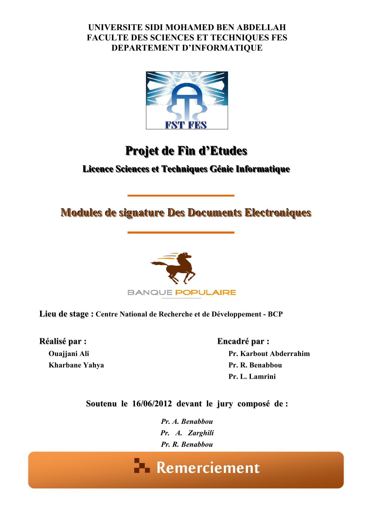 Modules de signature des documents électroniques