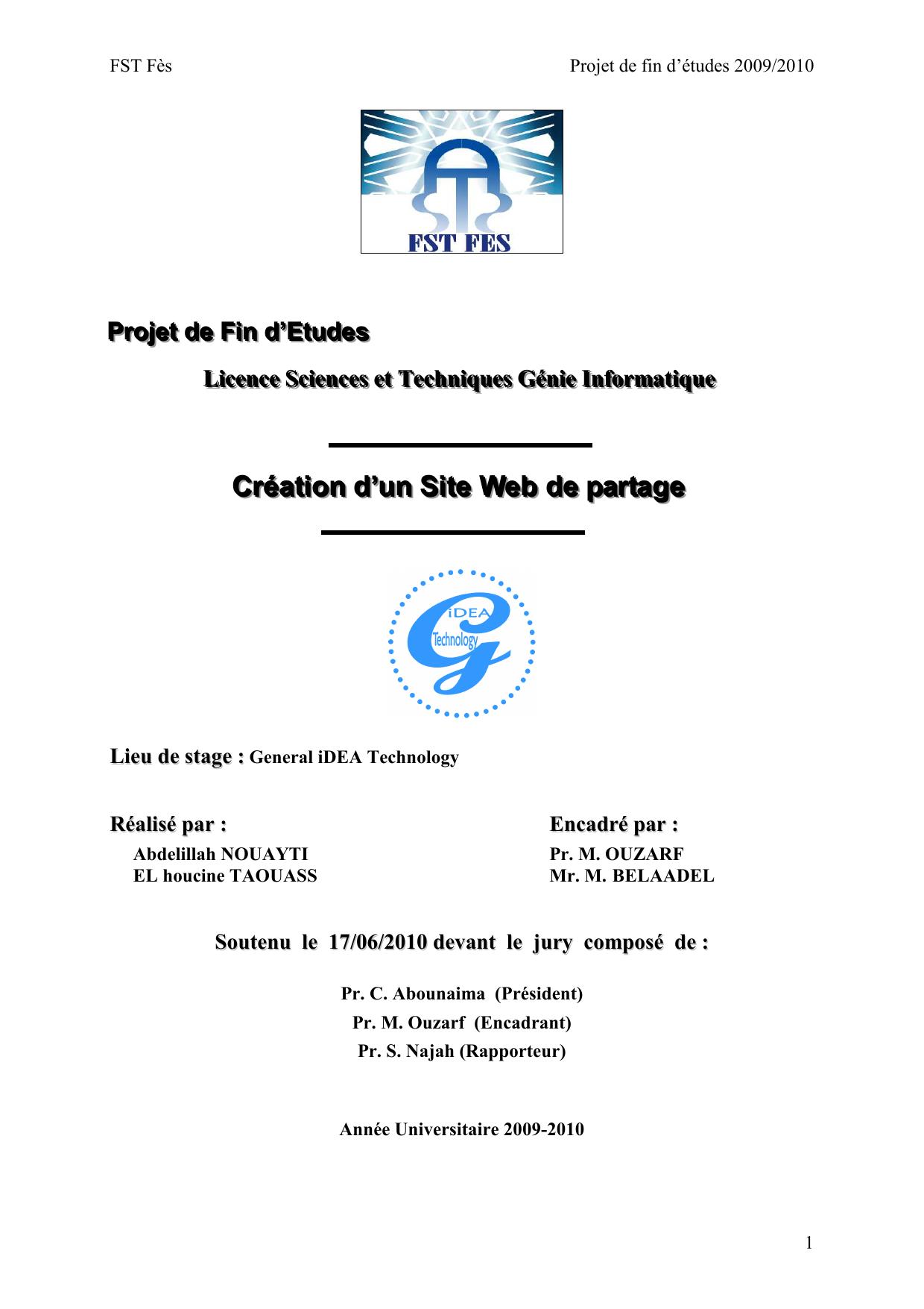 Création d'une site web de partage