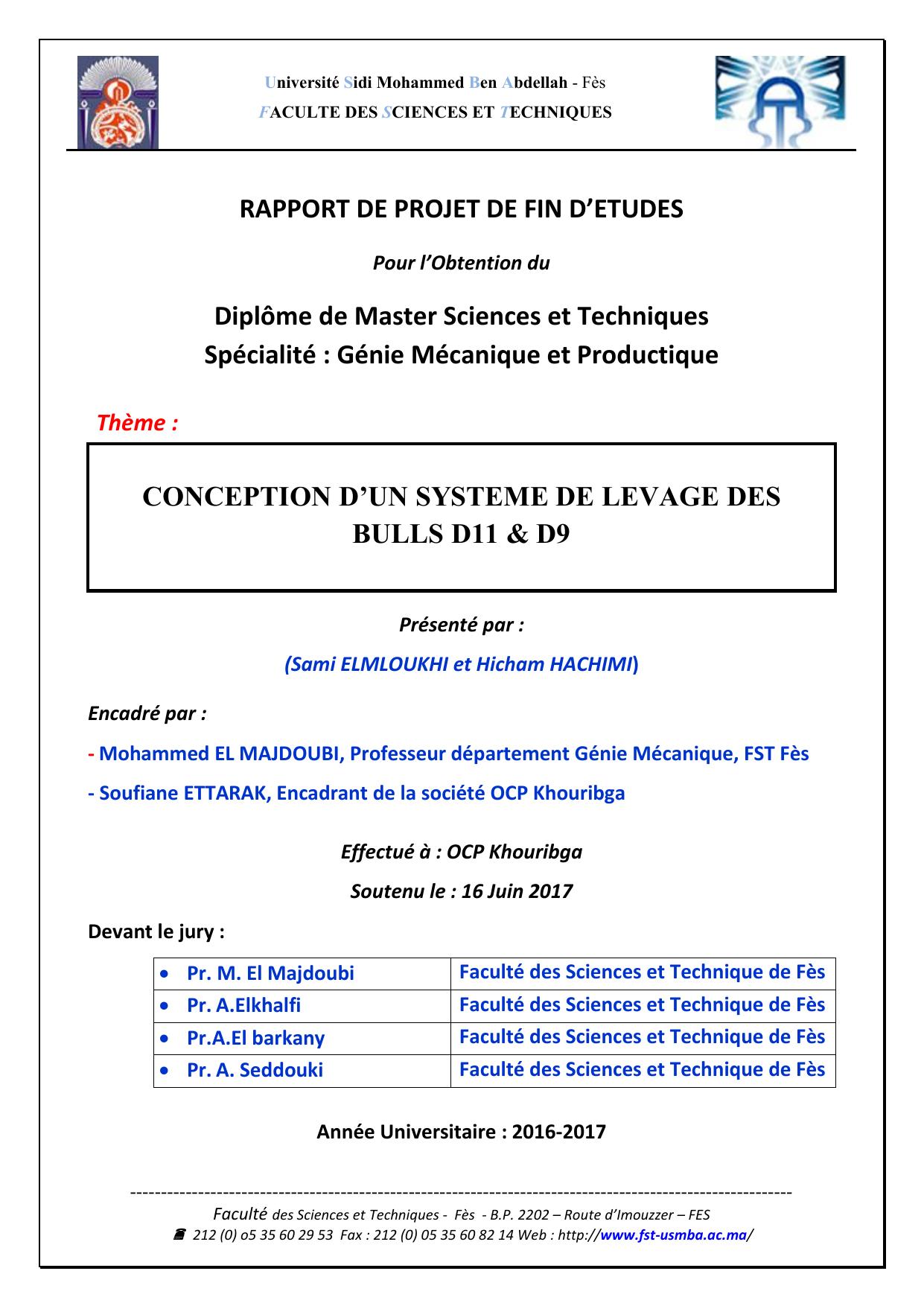 Conception d'un système de lavage des bulls D11 & D9