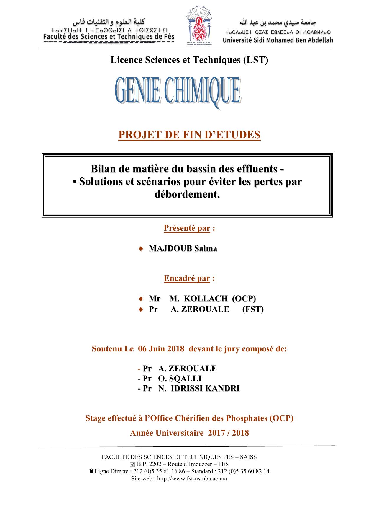 Bilan de matière du bassin des eflluents - • Solutions et scénarios pour éviter les pertes par débordement