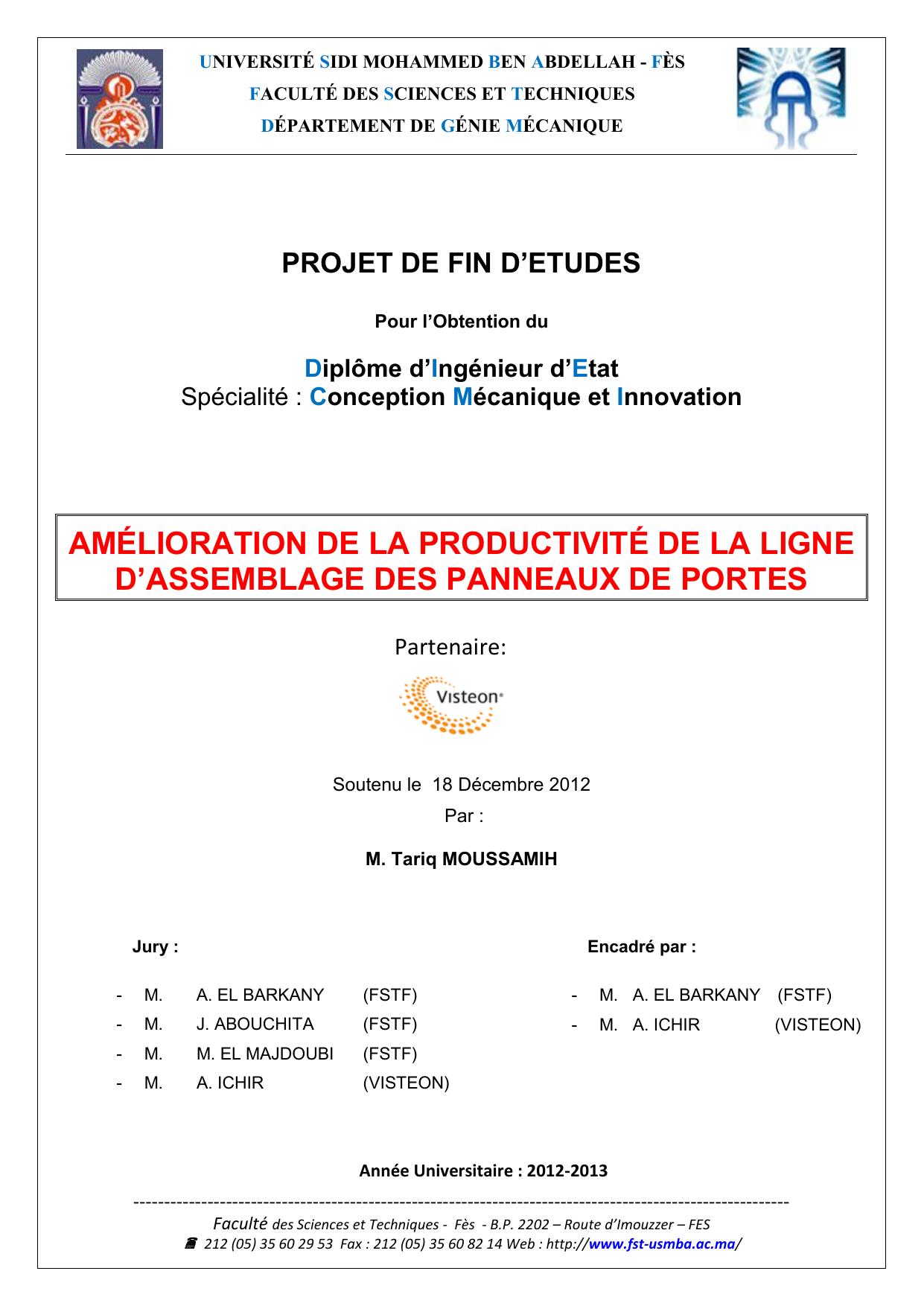 Amélioration de la productivité de la ligne d'assemblage des panneaux de portes