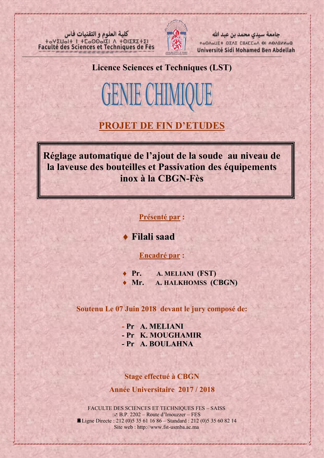 Réglage automatique de l’ajout de la soude au niveau de la laveuse des bouteilles et Passivation des équipements inox à la CBGN-Fès