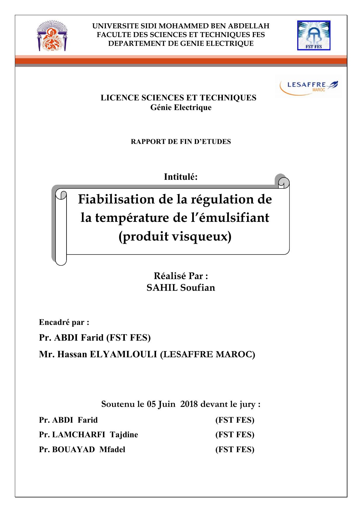 Fiabilisation de la régulation de la température de l’émulsifiant (produit visqueux)