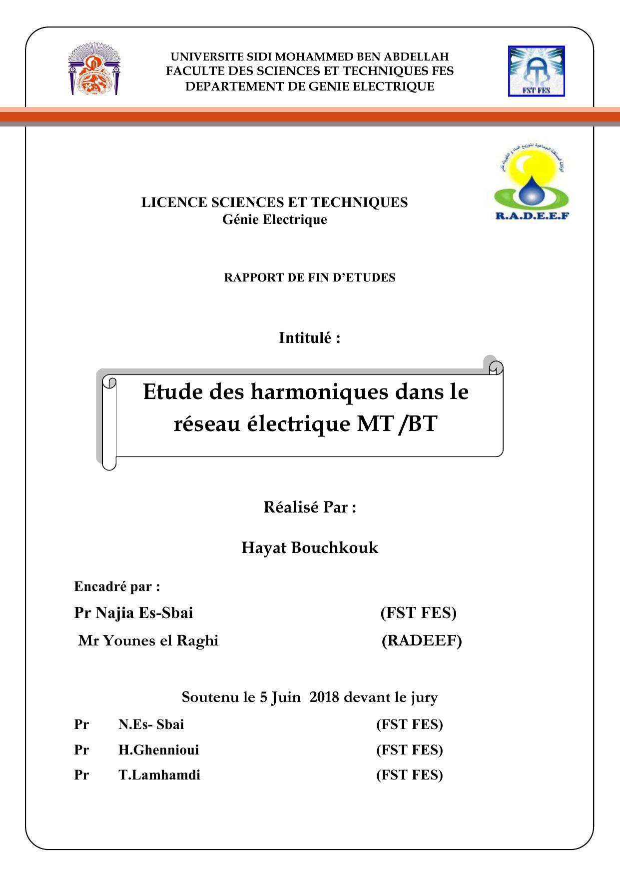 Etude des harmoniques dans le réseau électrique MT /BT