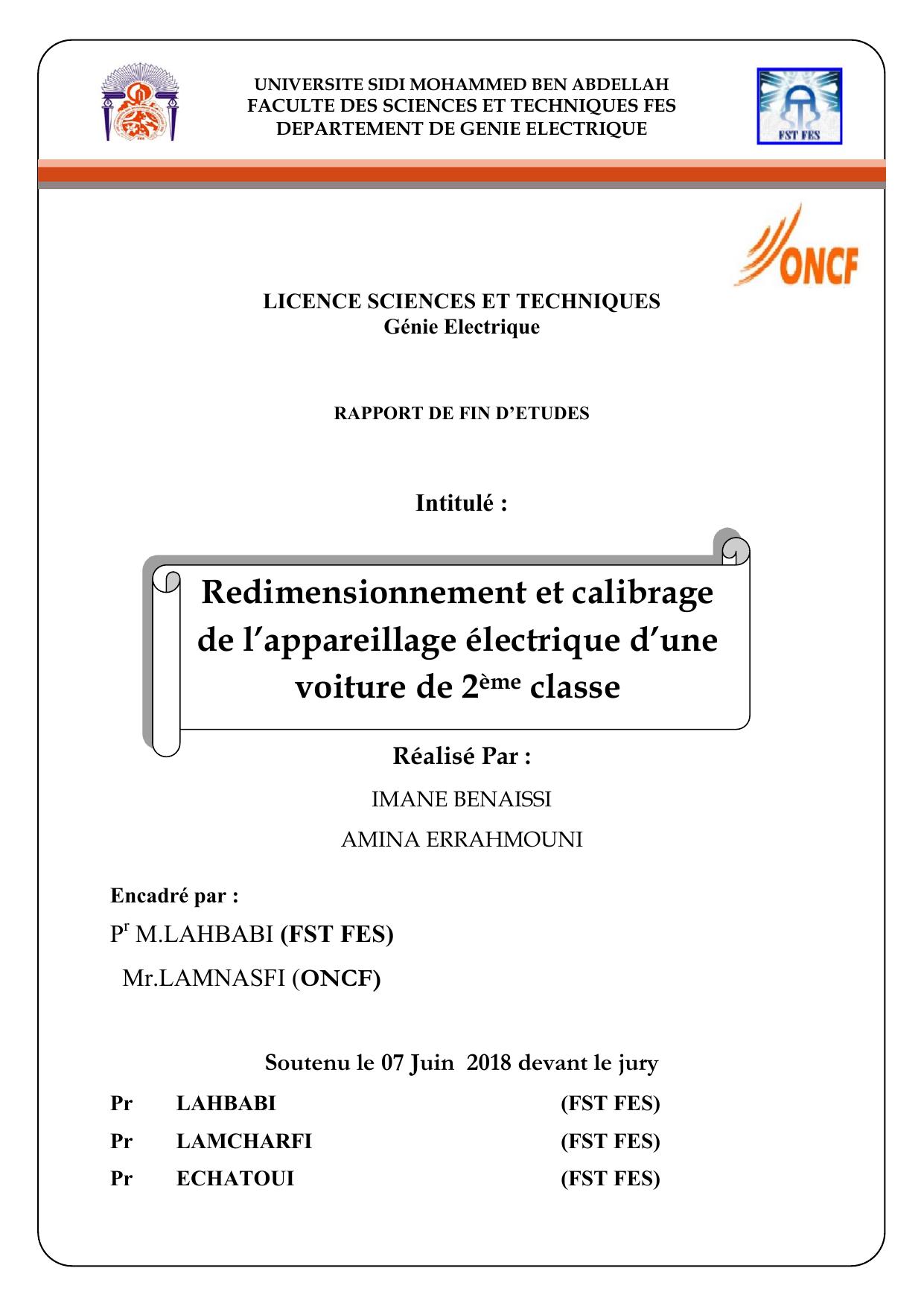 Redimensionnement et calibrage de l’appareillage électrique d’une voiture de 2ème classe