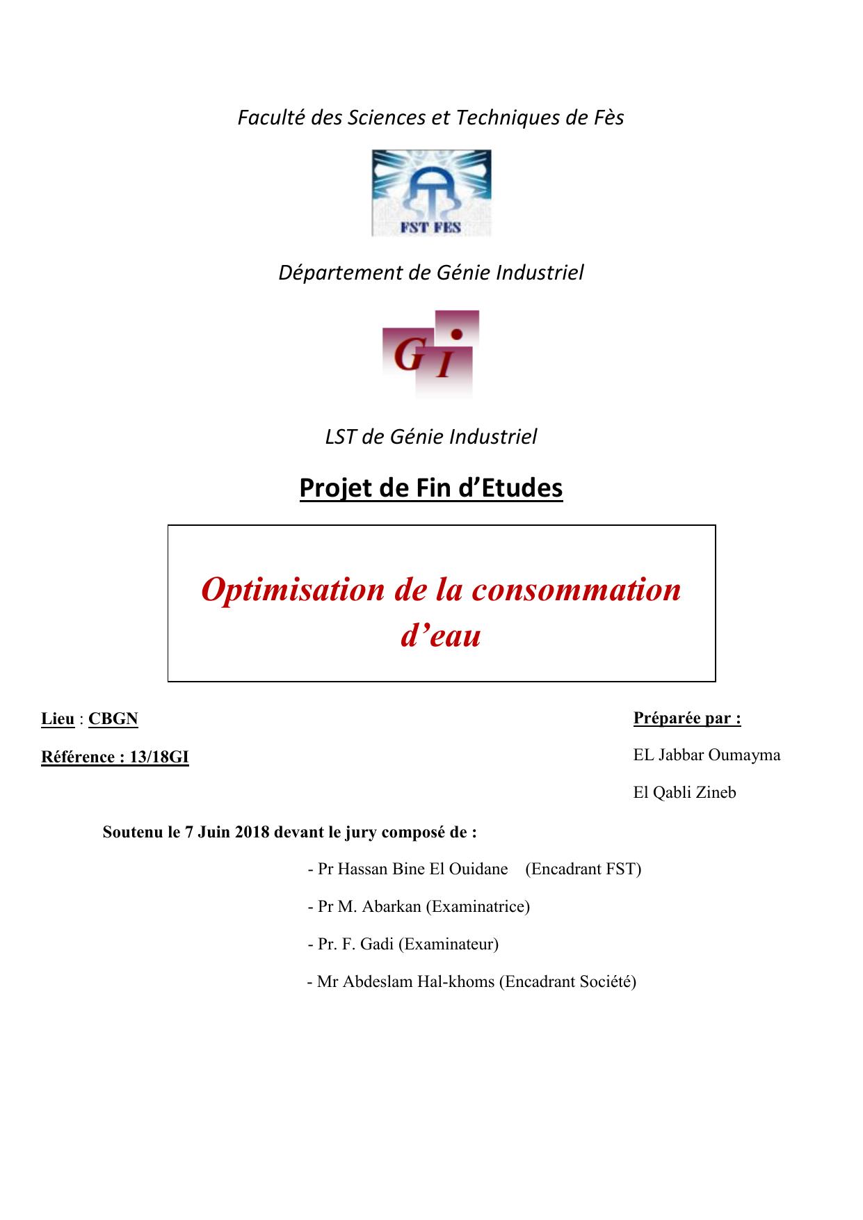 Optimisation de la consommation d’eau