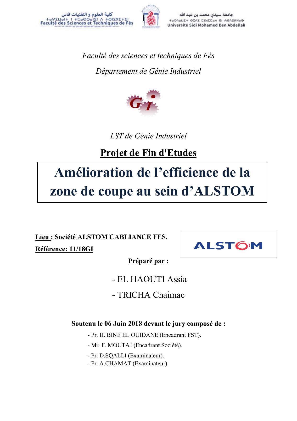 Amélioration de l’efficience de la zone de coupe au sein d’ALSTOM