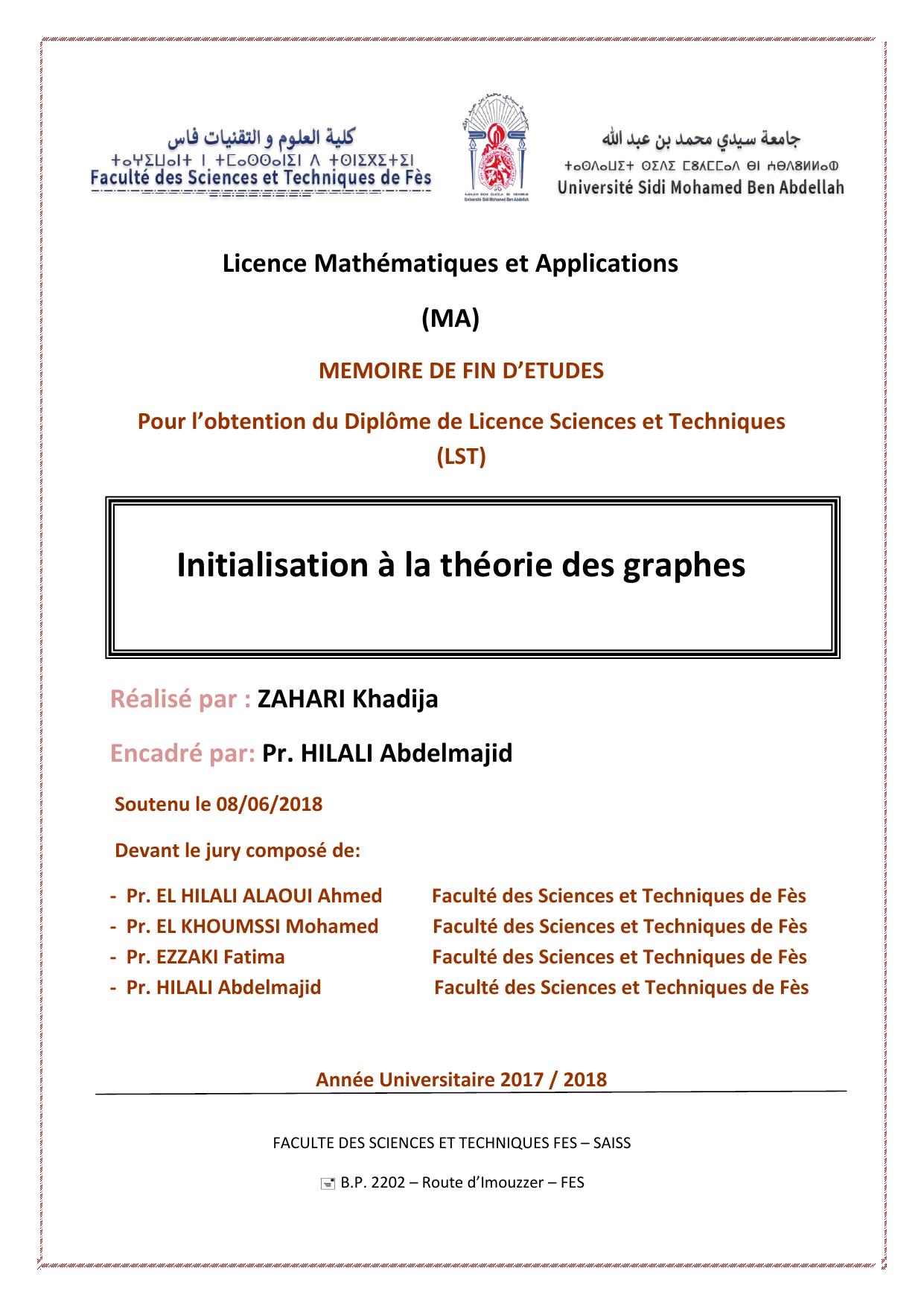 Initialisation à la théorie des graphes
