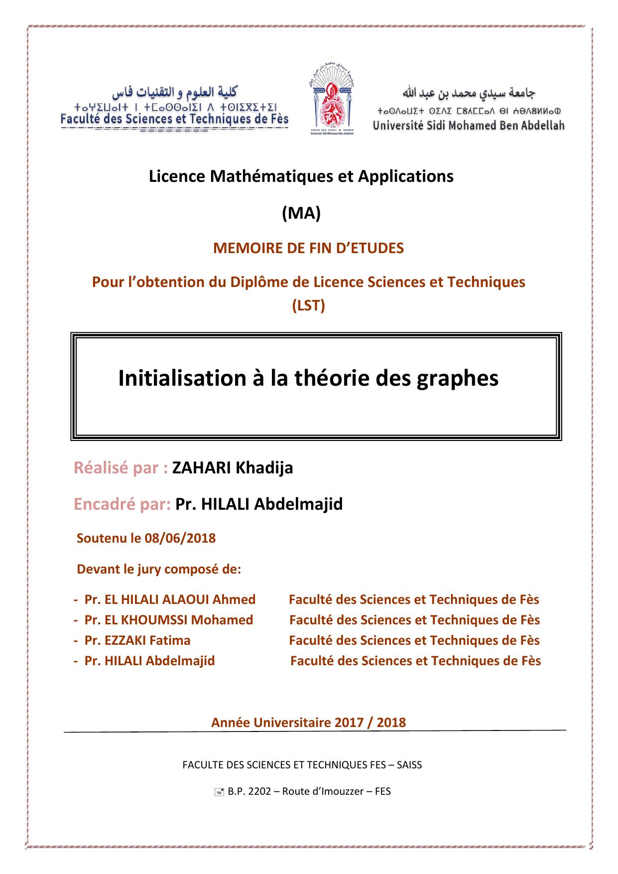 Initialisation à la théorie des graphes