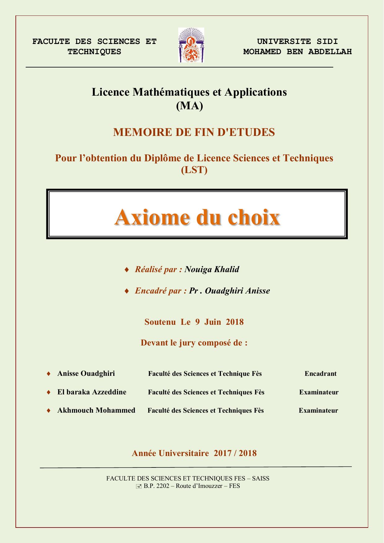 Axiome du choix