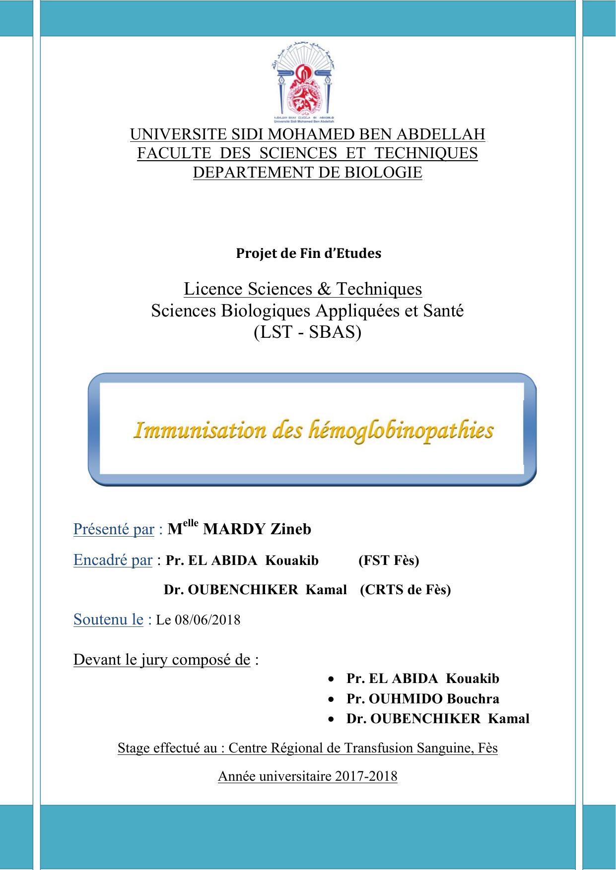 Immunisation des hémoglobinopathies