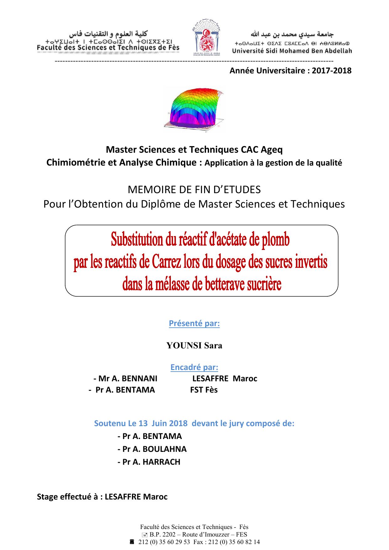 Substitution du réactif d'hydroxyacétate de plomb par les réactifs de Carrez lors du dosage des sucres invertis dans la mélasse de betterave sucrière