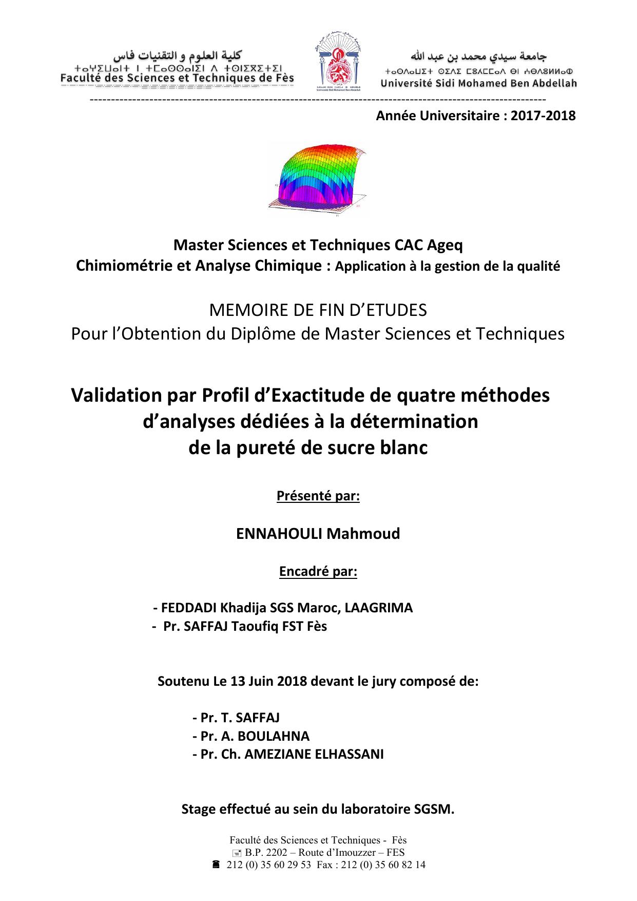 Validation par Profil d’Exactitude de quatre méthodes d’analyses dédiées à la détermination de la pureté de sucre blanc