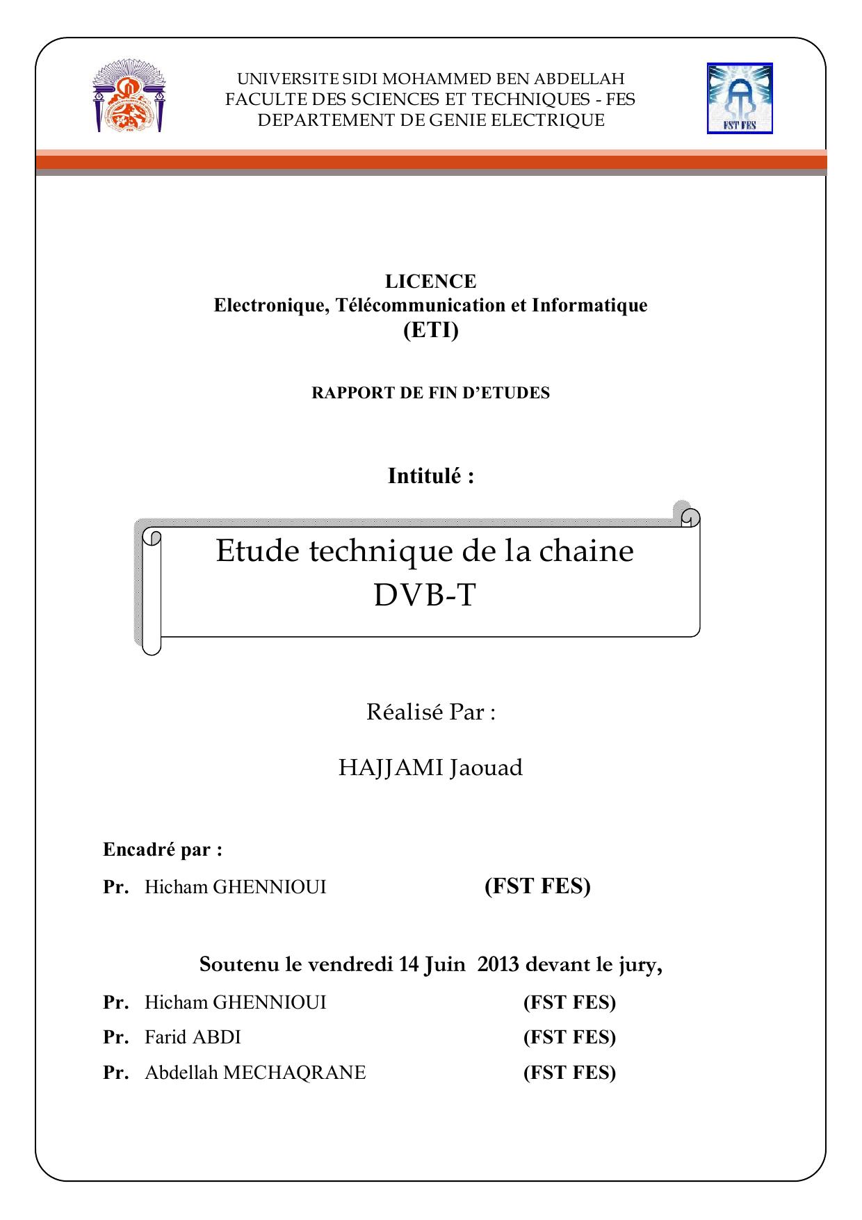 Etude technique de la chaine DVB-T
