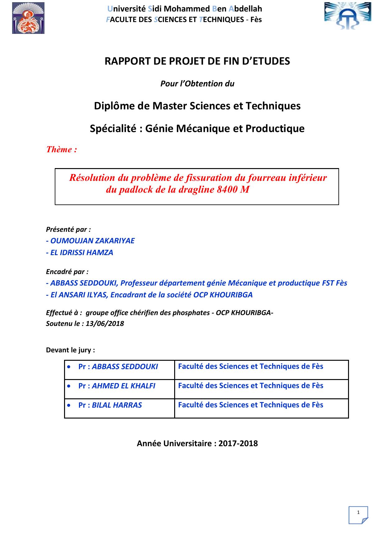 Résolution du problème de fissuration du fourreau inférieur du padlock de la dragline 8400 M