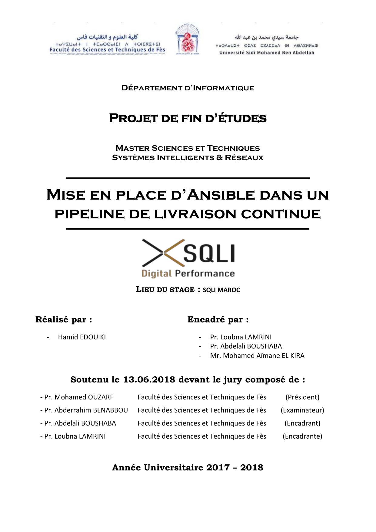 Mise en place d'ansible dans un pipeline de livraison continue