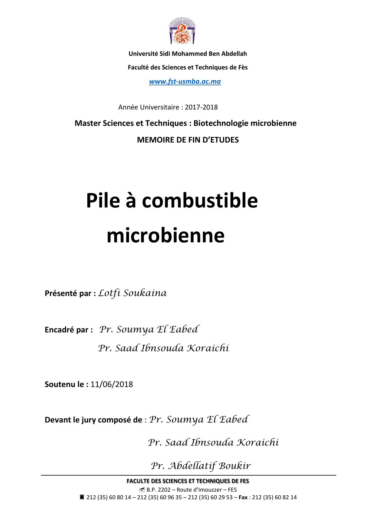 Pile à combustible microbienne