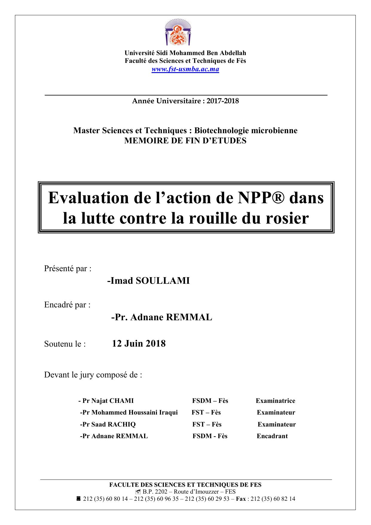 Evaluation de l’action de NPP® dans la lutte contre la rouille du rosier