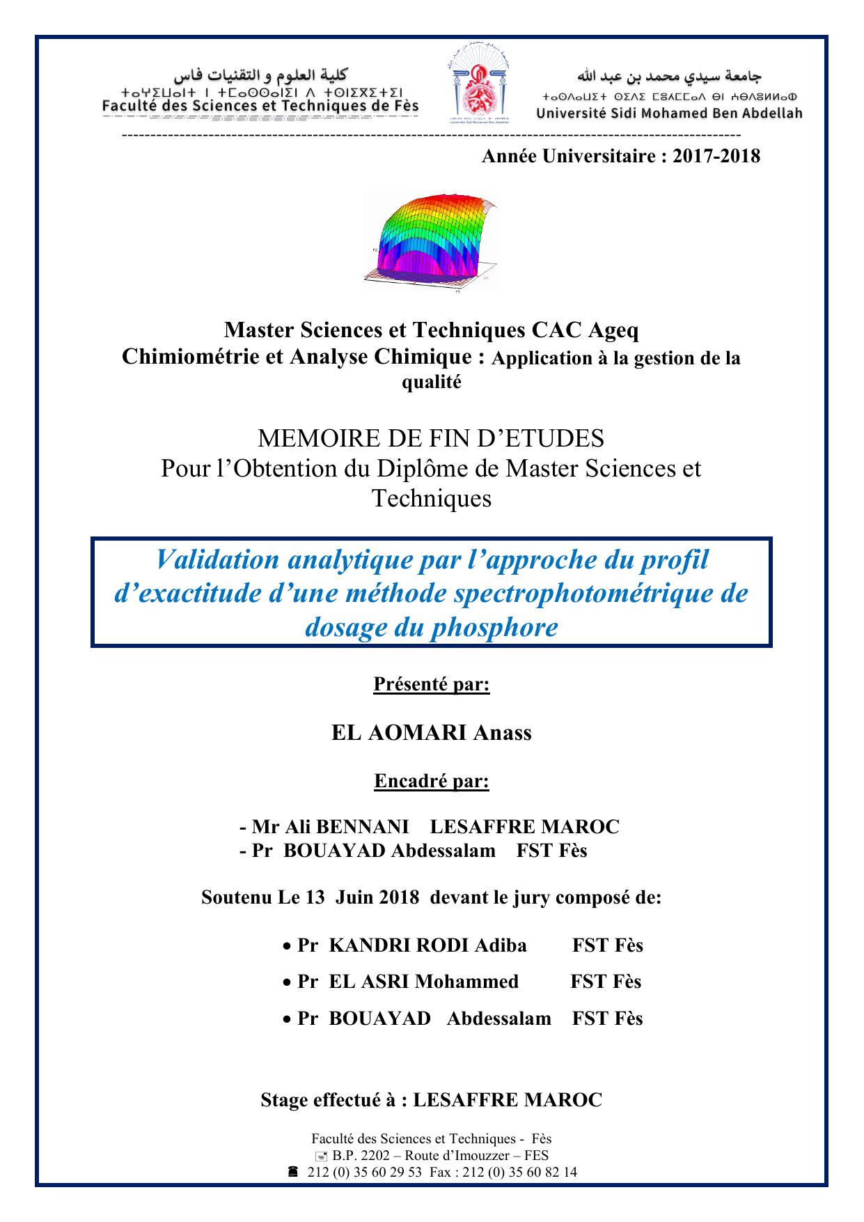 Validation analytique par l’approche du profil d’exactitude d’une méthode spectrophotométrique de dosage du phosphore