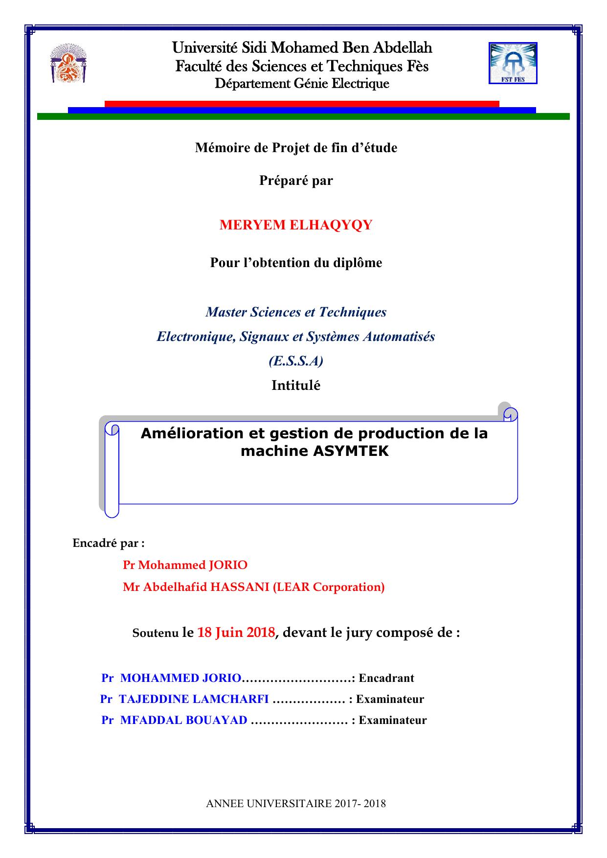 Amélioration et gestion de production de la machine ASYMTEK